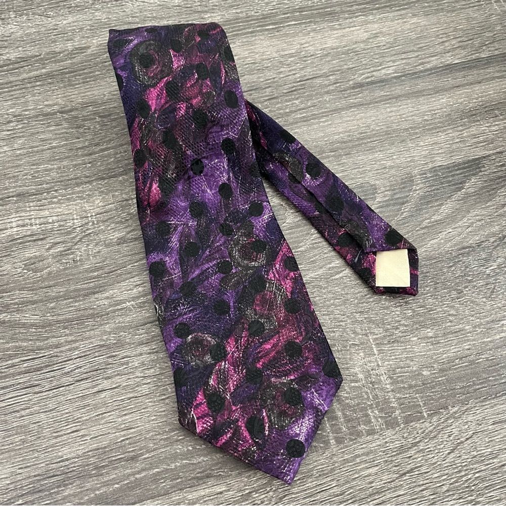 Fumagalli 100% Pure Silk Stylish Purple and Black Men's Necktie